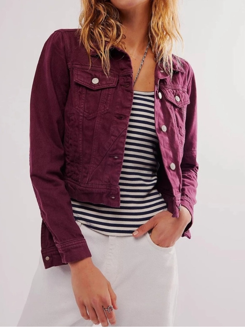 FREE PEOPLE We the Free Rumors Denim Jacket in Wild Ginger Size XS
